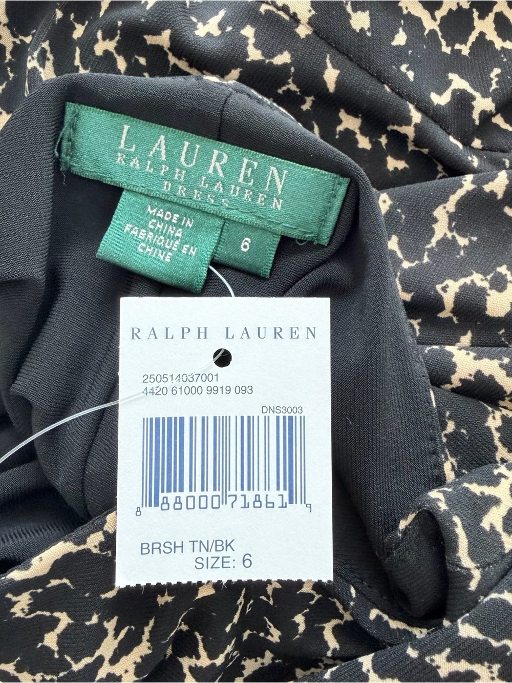 NWT Ralph Lauren Animal Print Ruched Dress - size 6 - Picture 6 of 6